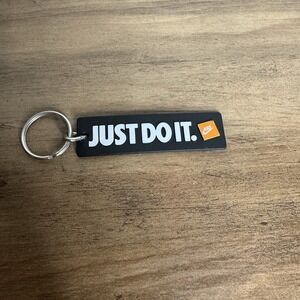 Nike Air Just Do It Key Chain Hang Tag Black Orange White Swoosh Retro Vintage